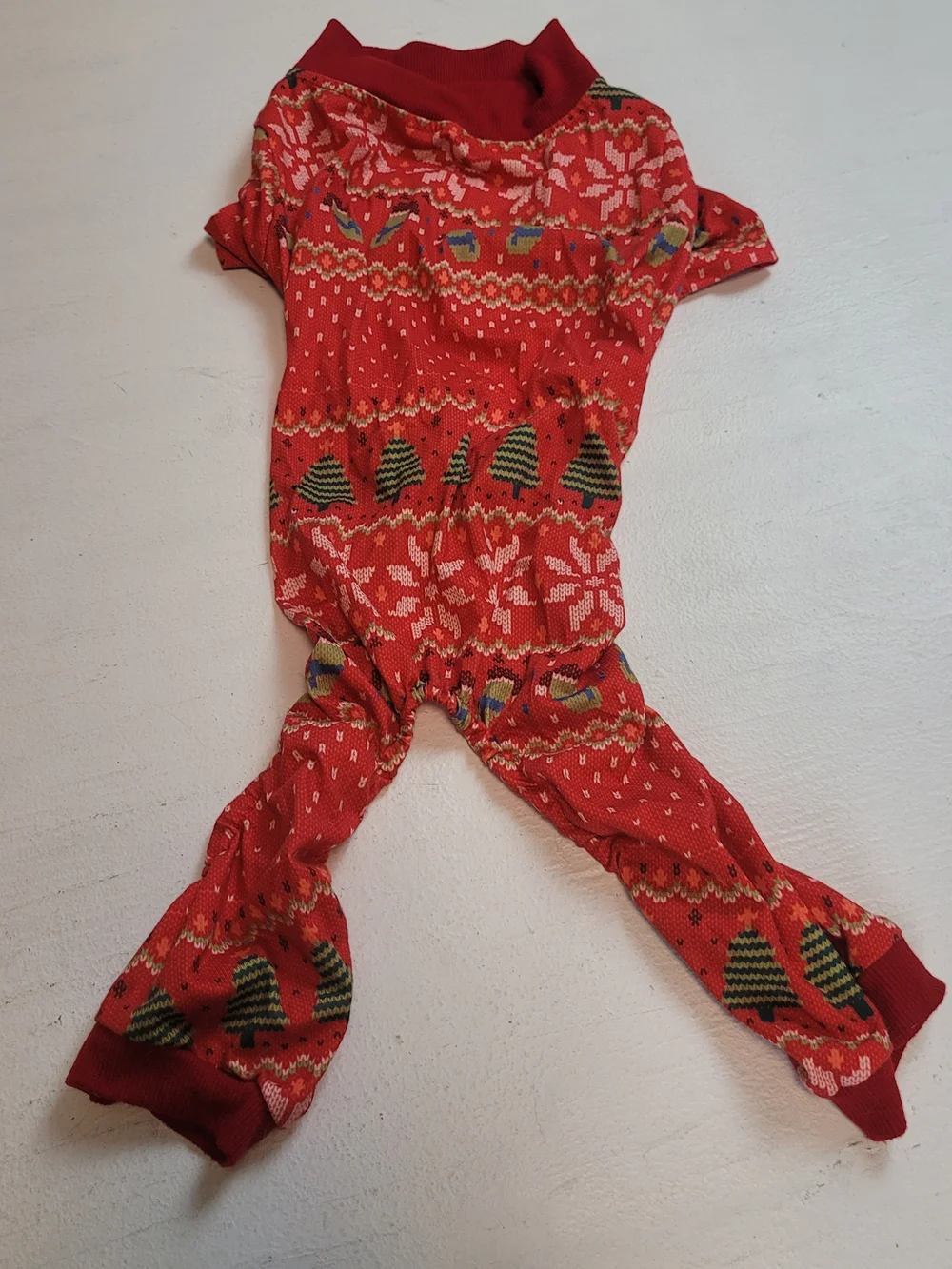 Red holiday pet onesie